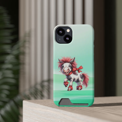 EnchantGuard Phone Case with Card Holder: Style Meets Functionality - Horse