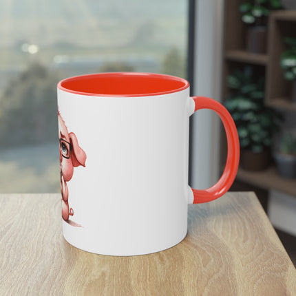 Harmony Two-Tone Coffee Mug: Sip in Style, Revel in Comfort - Pig