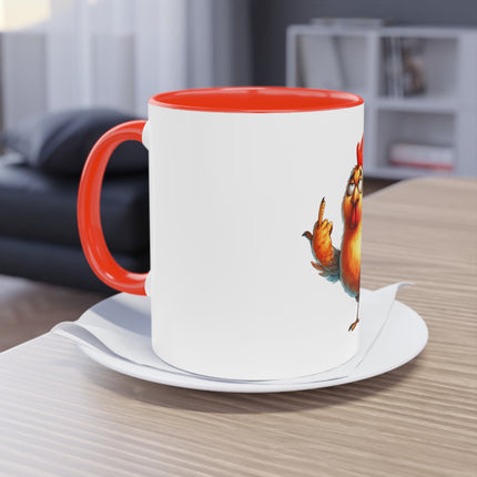 Harmony Two-Tone Coffee Mug: Sip in Style, Revel in Comfort - Chicken