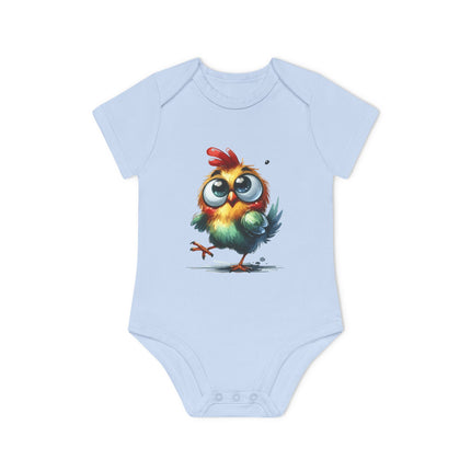 SnuggleNest Organic Baby Bodysuit (Short Sleeves) Chicken