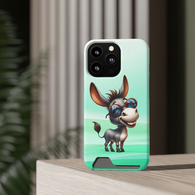 EnchantGuard Phone Case with Card Holder: Style Meets Functionality - Donkey