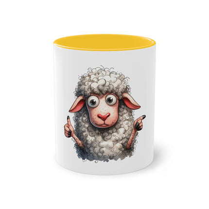 Harmony Two-Tone Coffee Mug: Sip in Style, Revel in Comfort - Sheep