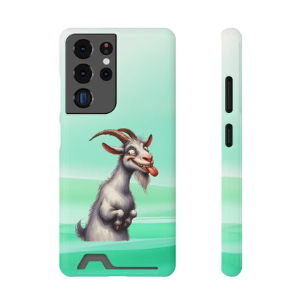 EnchantGuard Phone Case with Card Holder: Style Meets Functionality - Goat