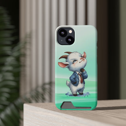 EnchantGuard Phone Case with Card Holder: Style Meets Functionality - Goat