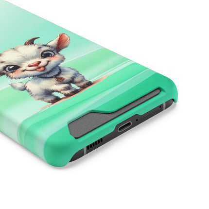 EnchantGuard Phone Case with Card Holder: Style Meets Functionality - Goat