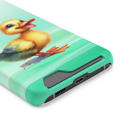 EnchantGuard Phone Case with Card Holder: Style Meets Functionality - Duck