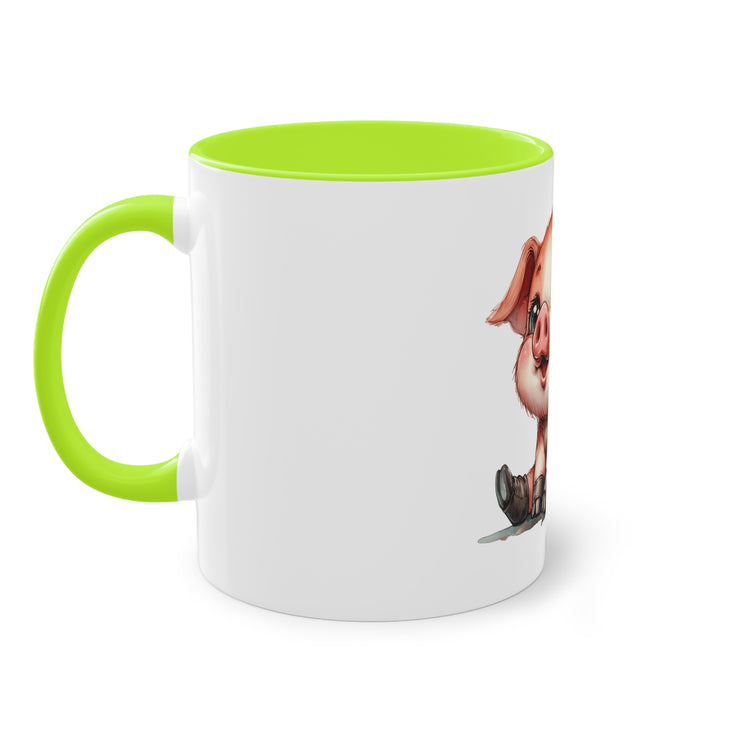 Harmony Two-Tone Coffee Mug: Sip in Style, Revel in Comfort - Pig