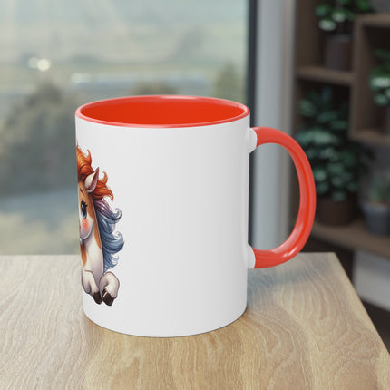 Harmony Two-Tone Coffee Mug: Sip in Style, Revel in Comfort - Horse