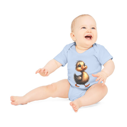 SnuggleNest Organic Baby Bodysuit (Short Sleeves) Duck