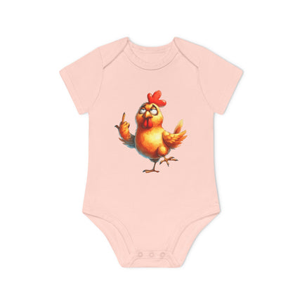 SnuggleNest Organic Baby Bodysuit (Short Sleeves)  Chicken