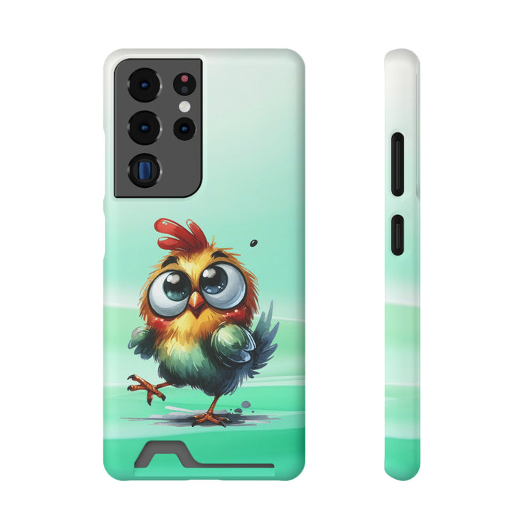 EnchantGuard Phone Case with Card Holder: Style Meets Functionality - Chicken