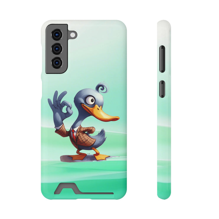 EnchantGuard Phone Case with Card Holder: Style Meets Functionality - Duck