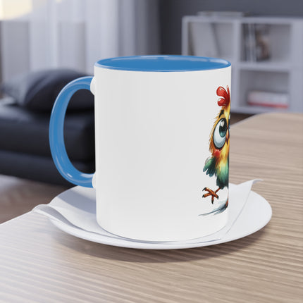 Harmony Two-Tone Coffee Mug: Sip in Style, Revel in Comfort - Chicken