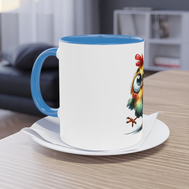 Harmony Two-Tone Coffee Mug: Sip in Style, Revel in Comfort - Chicken