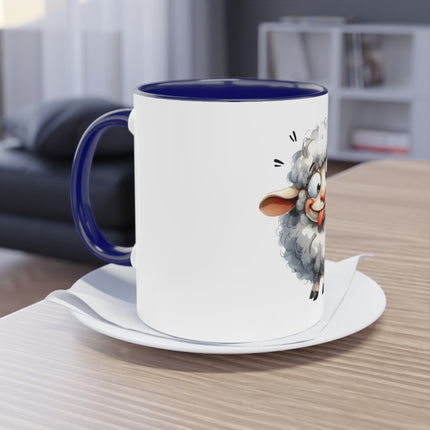 Harmony Two-Tone Coffee Mug: Sip in Style, Revel in Comfort - Sheep