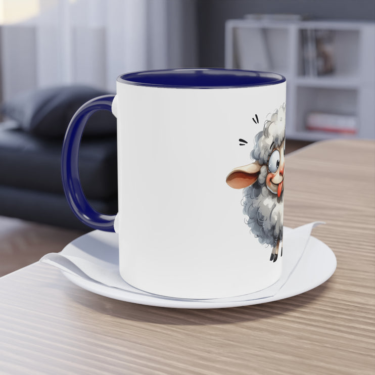 Harmony Two-Tone Coffee Mug: Sip in Style, Revel in Comfort - Sheep