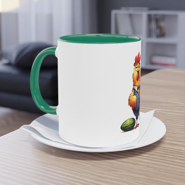 Harmony Two-Tone Coffee Mug: Sip in Style, Revel in Comfort - Rooster