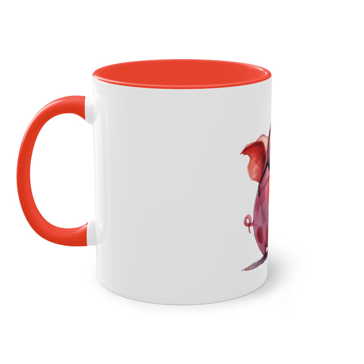 Harmony Two-Tone Coffee Mug: Sip in Style, Revel in Comfort - Pig