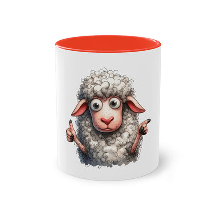 Harmony Two-Tone Coffee Mug: Sip in Style, Revel in Comfort - Sheep