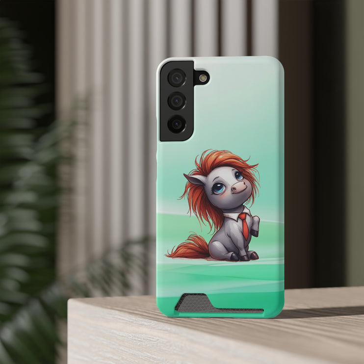 EnchantGuard Phone Case with Card Holder: Style Meets Functionality - Horse