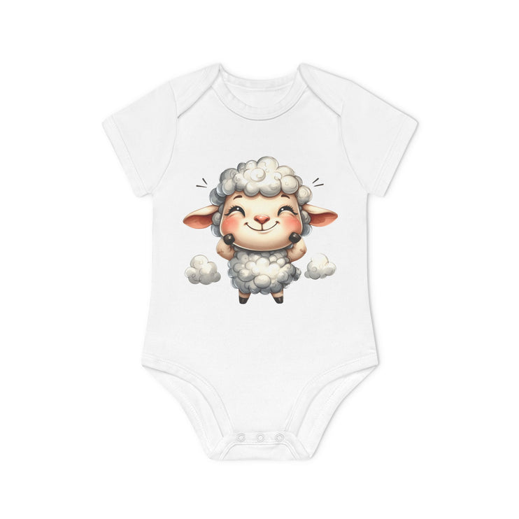 SnuggleNest Organic Baby Bodysuit (Short Sleeves) Sheep