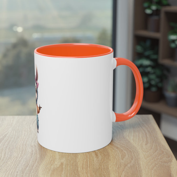 Harmony Two-Tone Coffee Mug: Sip in Style, Revel in Comfort - Rabbit