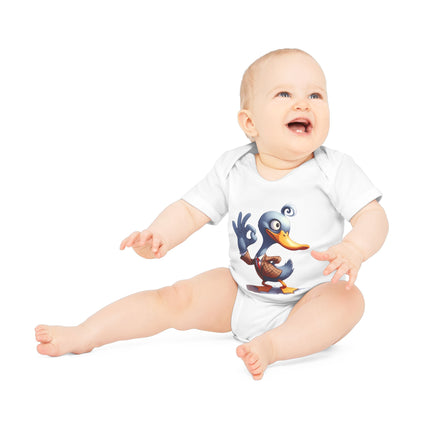 SnuggleNest Organic Baby Bodysuit (Short Sleeves) Duck