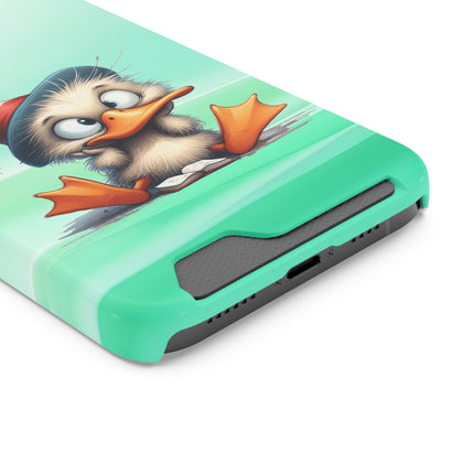 EnchantGuard Phone Case with Card Holder: Style Meets Functionality - Duck