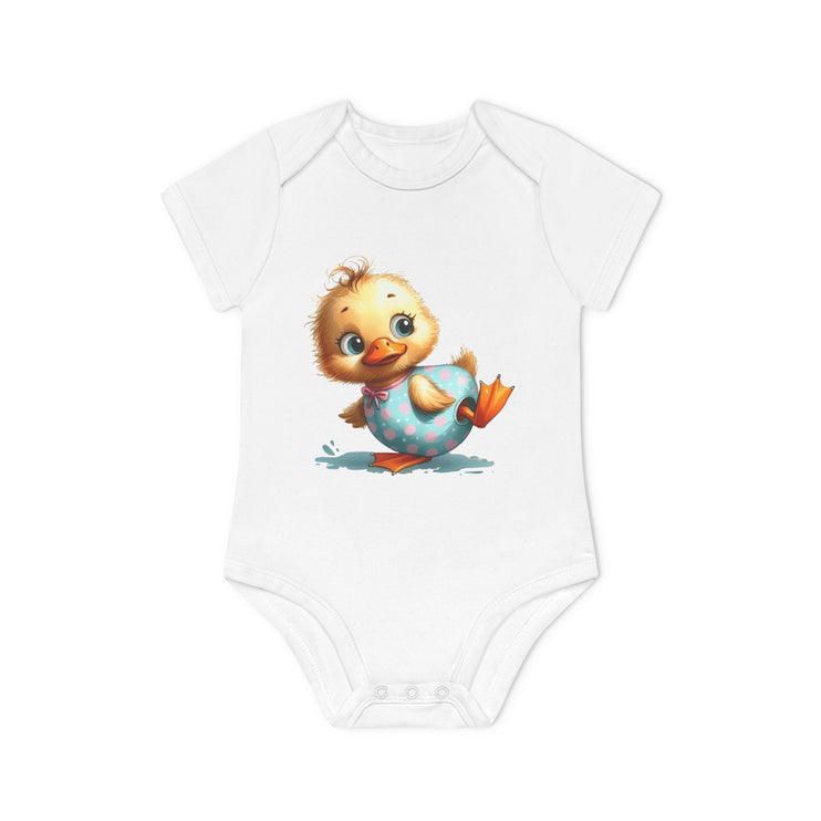 SnuggleNest Organic Baby Bodysuit (Short Sleeves) Duck