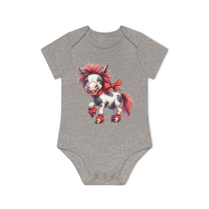 SnuggleNest Organic Baby Bodysuit (Short Sleeves) Horse