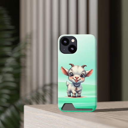 EnchantGuard Phone Case with Card Holder: Style Meets Functionality - Goat