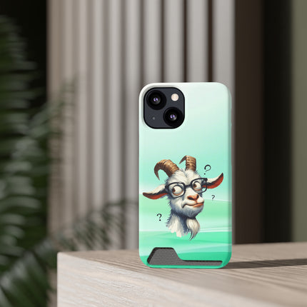 EnchantGuard Phone Case with Card Holder: Style Meets Functionality - Goat