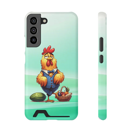 EnchantGuard Phone Case with Card Holder: Style Meets Functionality - Rooster