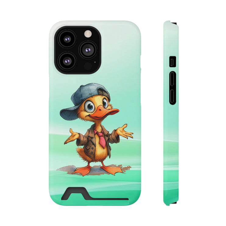 EnchantGuard Phone Case with Card Holder: Style Meets Functionality - Duck