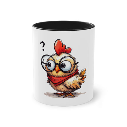 Harmony Two-Tone Coffee Mug: Sip in Style, Revel in Comfort - Chicken