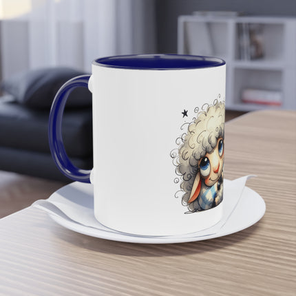 Harmony Two-Tone Coffee Mug: Sip in Style, Revel in Comfort - Sheep