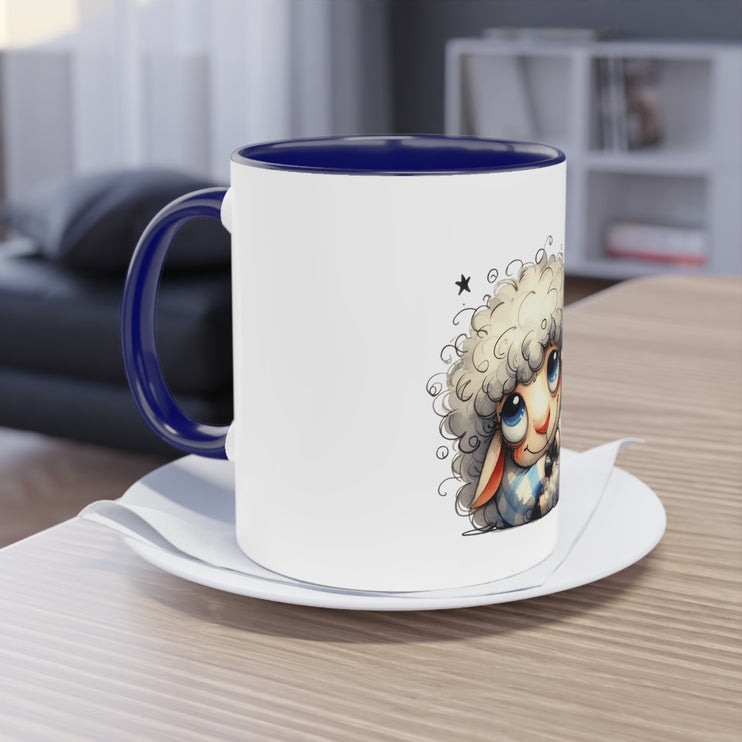 Harmony Two-Tone Coffee Mug: Sip in Style, Revel in Comfort - Sheep