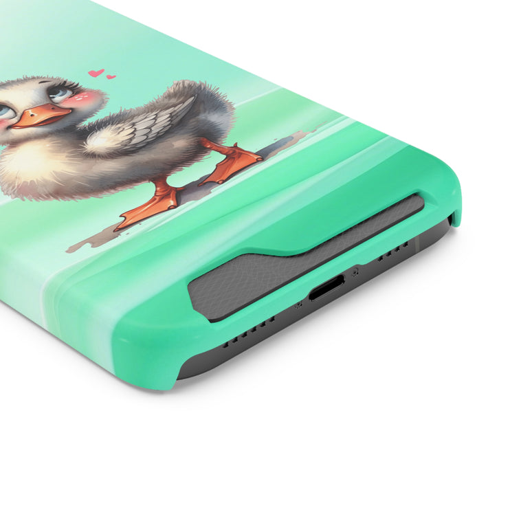 EnchantGuard Phone Case with Card Holder: Style Meets Functionality - Duck