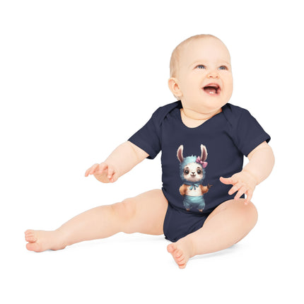 SnuggleNest Organic Baby Bodysuit (Short Sleeves) Sheep