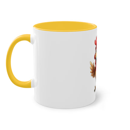 Harmony Two-Tone Coffee Mug: Sip in Style, Revel in Comfort - Chicken