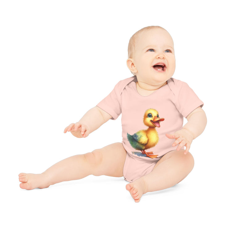 SnuggleNest Organic Baby Bodysuit (Short Sleeves) Duck