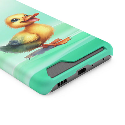 EnchantGuard Phone Case with Card Holder: Style Meets Functionality - Duck