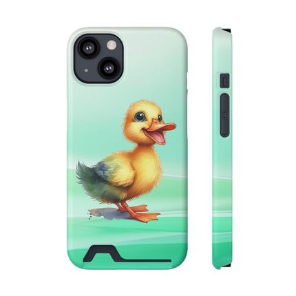 EnchantGuard Phone Case with Card Holder: Style Meets Functionality - Duck