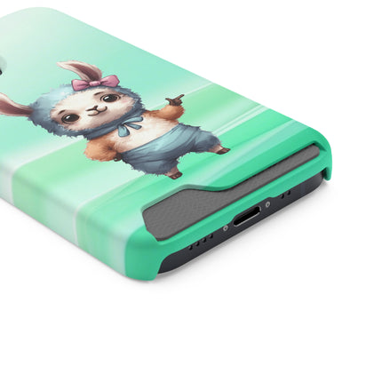 EnchantGuard Phone Case with Card Holder: Style Meets Functionality - Rabbit