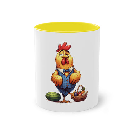 Harmony Two-Tone Coffee Mug: Sip in Style, Revel in Comfort - Rooster