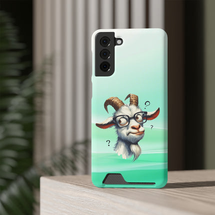 EnchantGuard Phone Case with Card Holder: Style Meets Functionality - Goat