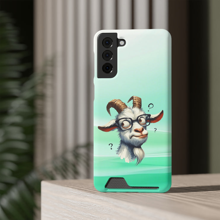 EnchantGuard Phone Case with Card Holder: Style Meets Functionality - Goat