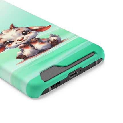 EnchantGuard Phone Case with Card Holder: Style Meets Functionality - Goat