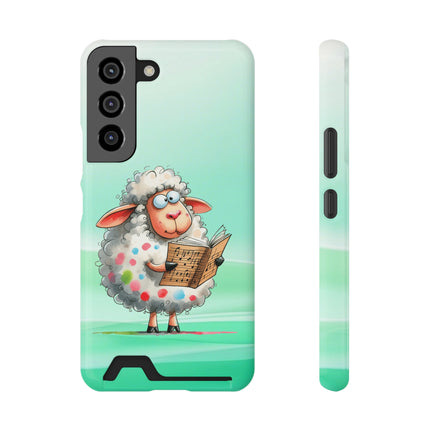 EnchantGuard Phone Case with Card Holder: Style Meets Functionality - Sheep