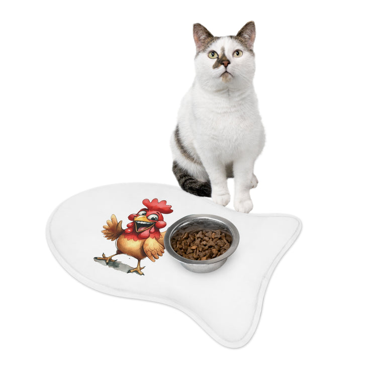 CharmPaws Pet Feeding Mats: Keep Mealtime Mess-Free & Stylish! - Rooster